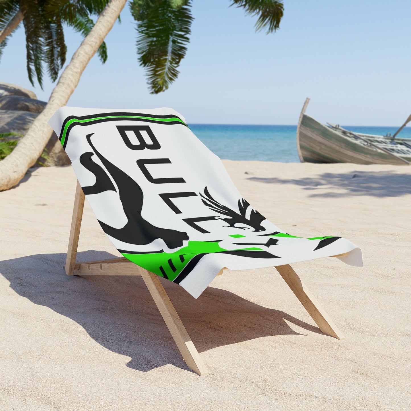 Custom Graphic Beach Towel with Bull-X Design, Perfect for Summer, Pool Day, Beach Trip, Gift for Beach Lovers, Unique Swim Accessory