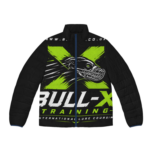 Bull-X Training Puffer Jacket — Neon Green Logo Men's Winter Coat