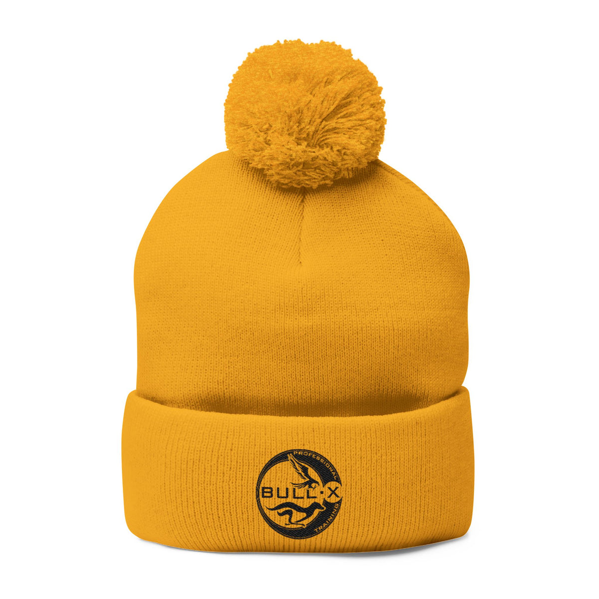 Embroidered Pom-Pom Knit Beanie