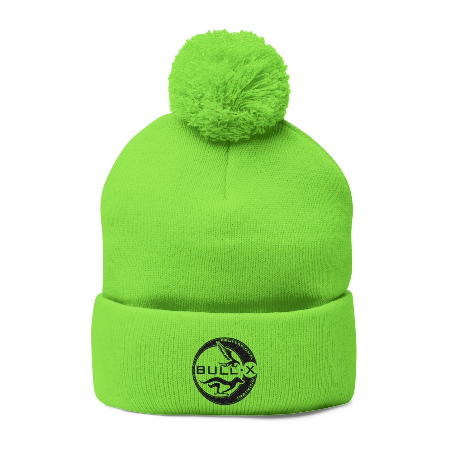Embroidered Pom-Pom Knit Beanie