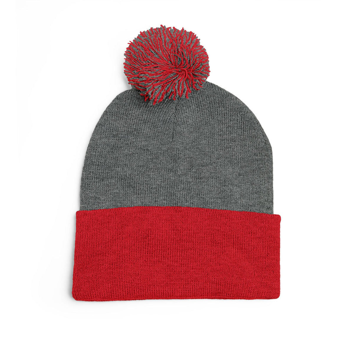 Embroidered Pom-Pom Knit Beanie
