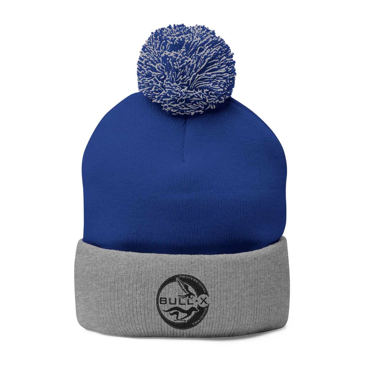 Embroidered Pom-Pom Knit Beanie