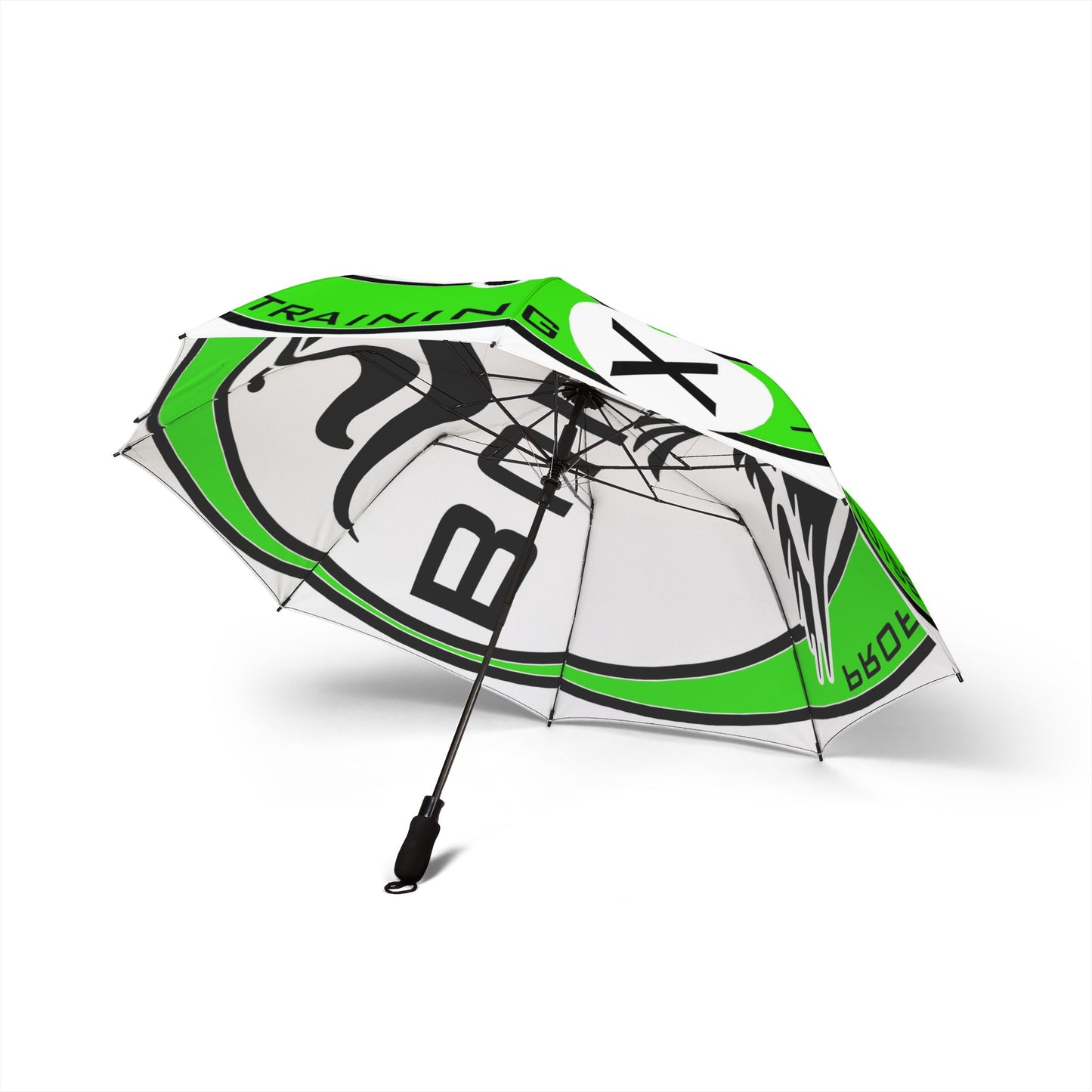 Foldable Umbrella — Green 'Professional Training' Logo Compact Umbrella