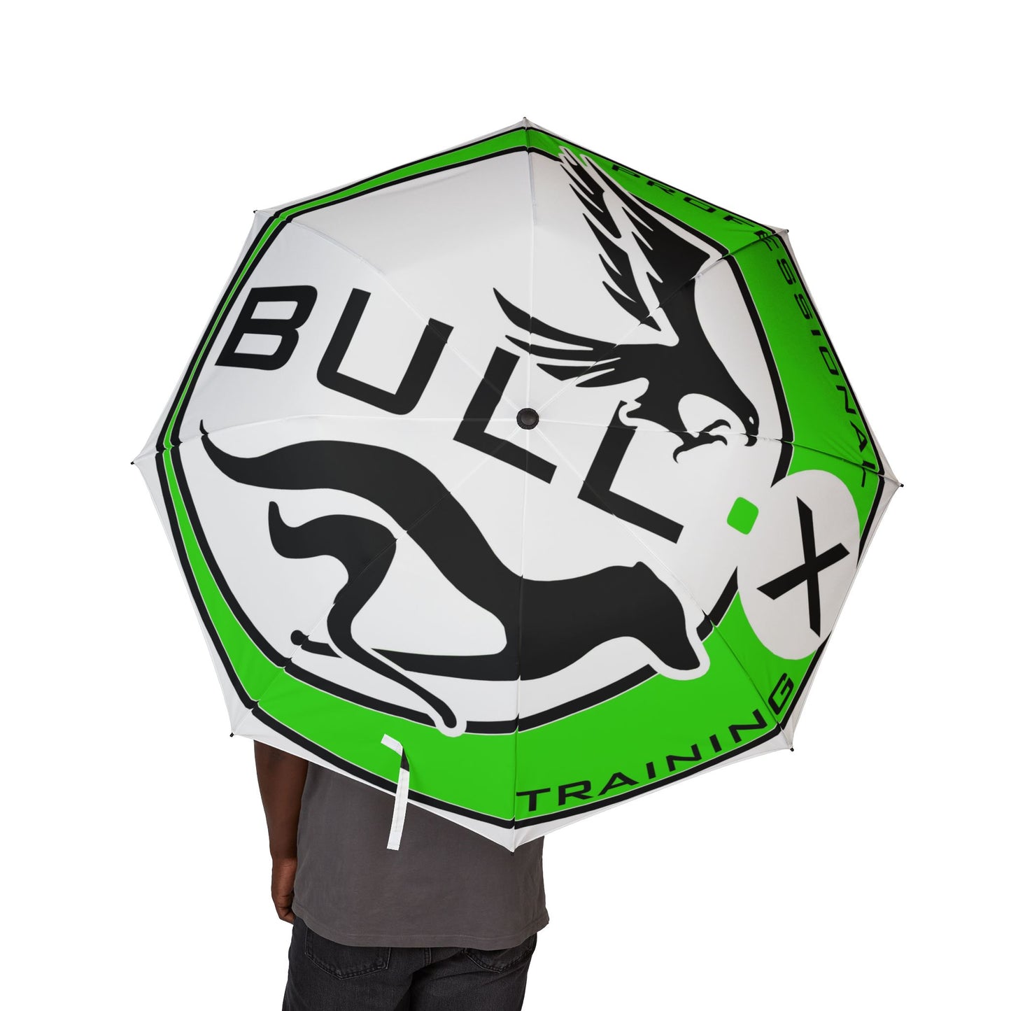 Foldable Umbrella — Green 'Professional Training' Logo Compact Umbrella