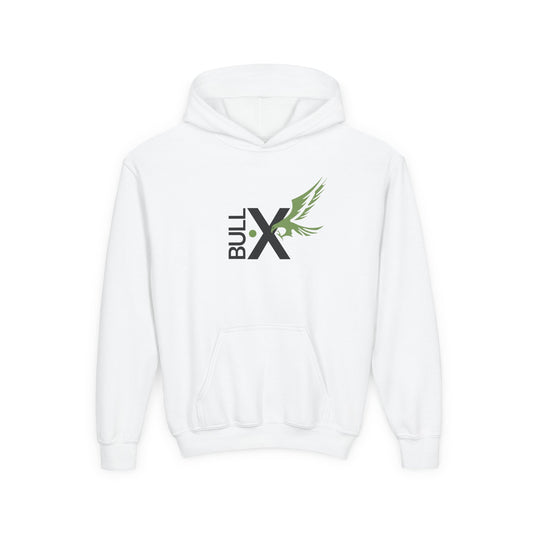 Youth Hooded Sweatshirt with Bull X Design