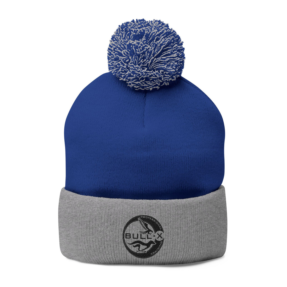 Embroidered Pom-Pom Knit Beanie