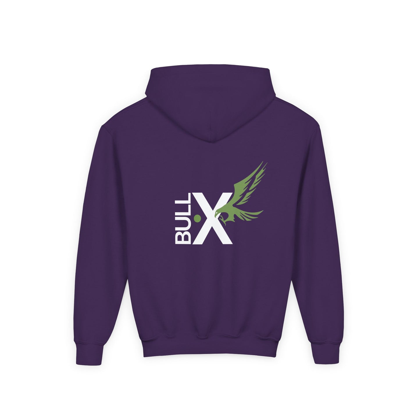 Youth Heavy Blend Hoodie with Bull X Design, Unisex Sweatshirt, Casual Wear, Gift for Teens, Streetwear, Everyday Comfort