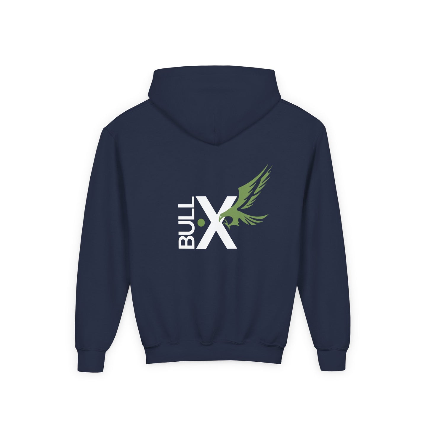 Youth Heavy Blend Hoodie with Bull X Design, Unisex Sweatshirt, Casual Wear, Gift for Teens, Streetwear, Everyday Comfort