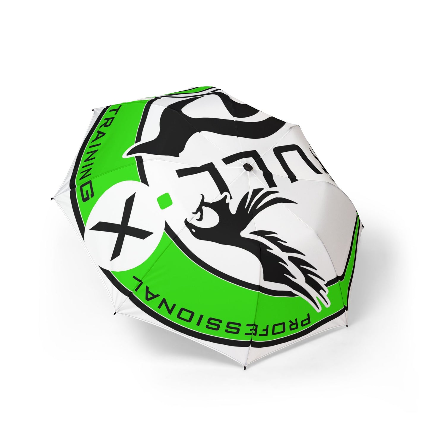 Foldable Umbrella — Green 'Professional Training' Logo Compact Umbrella