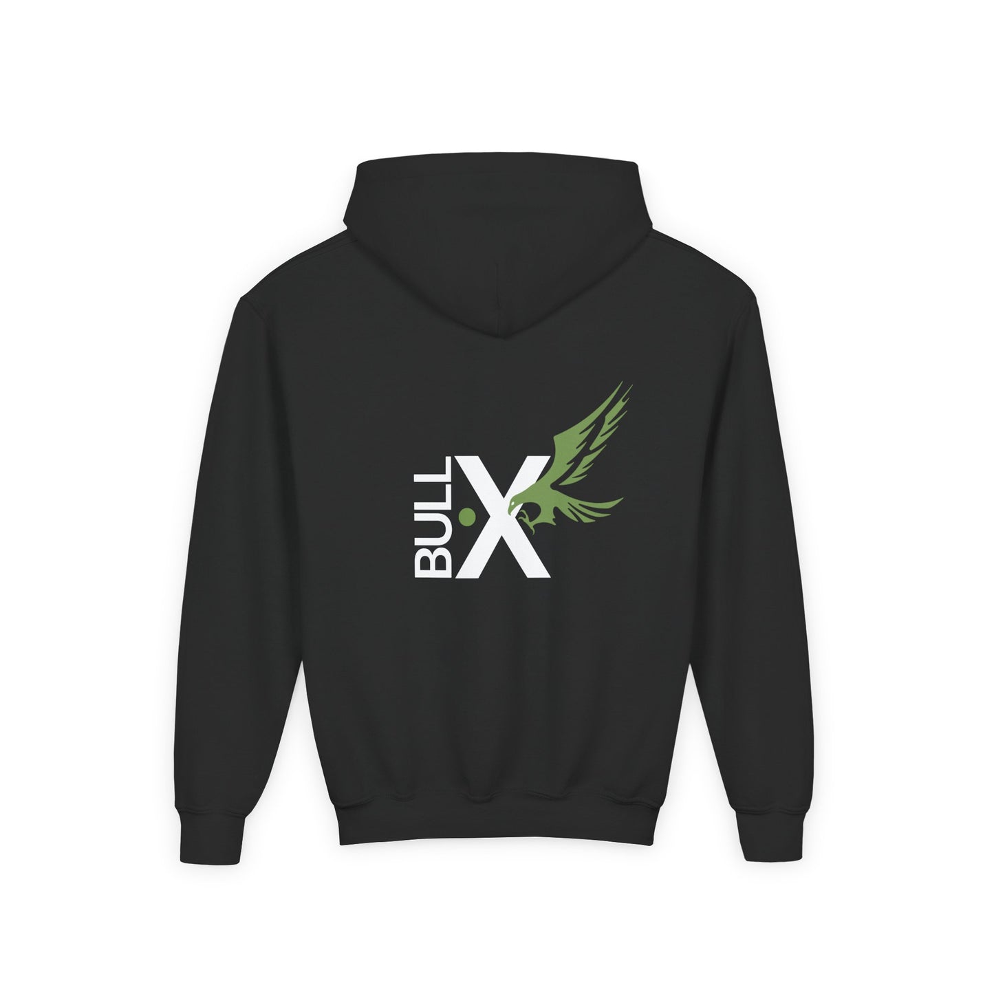 Youth Heavy Blend Hoodie with Bull X Design, Unisex Sweatshirt, Casual Wear, Gift for Teens, Streetwear, Everyday Comfort