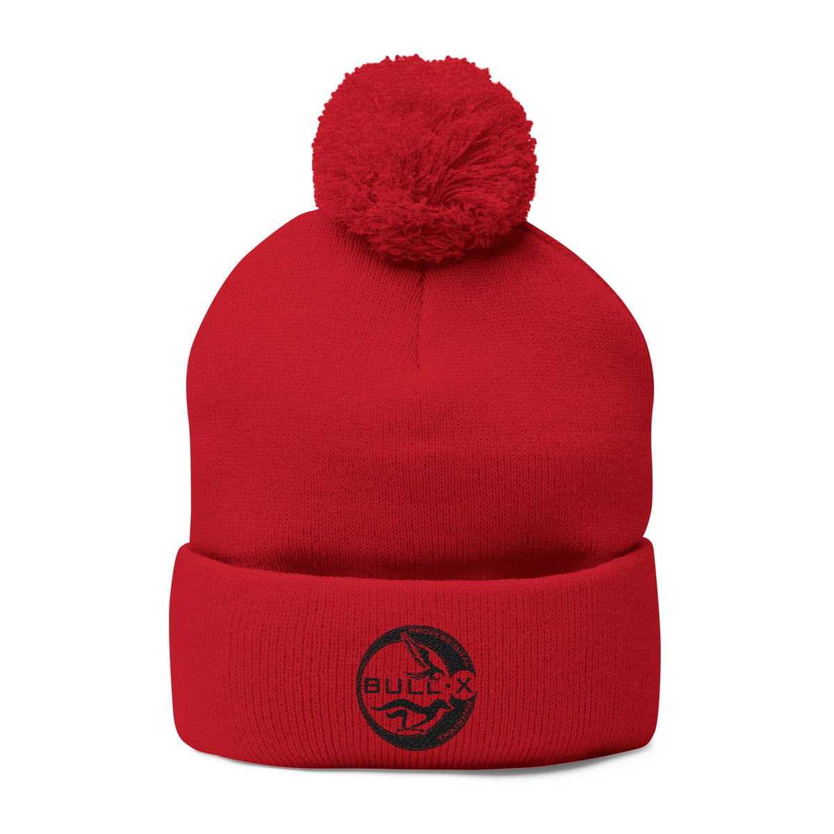 Embroidered Pom-Pom Knit Beanie