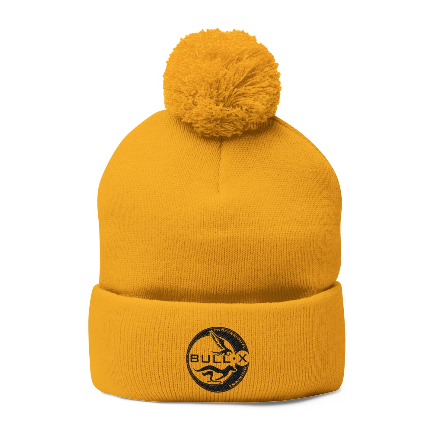 Embroidered Pom-Pom Knit Beanie