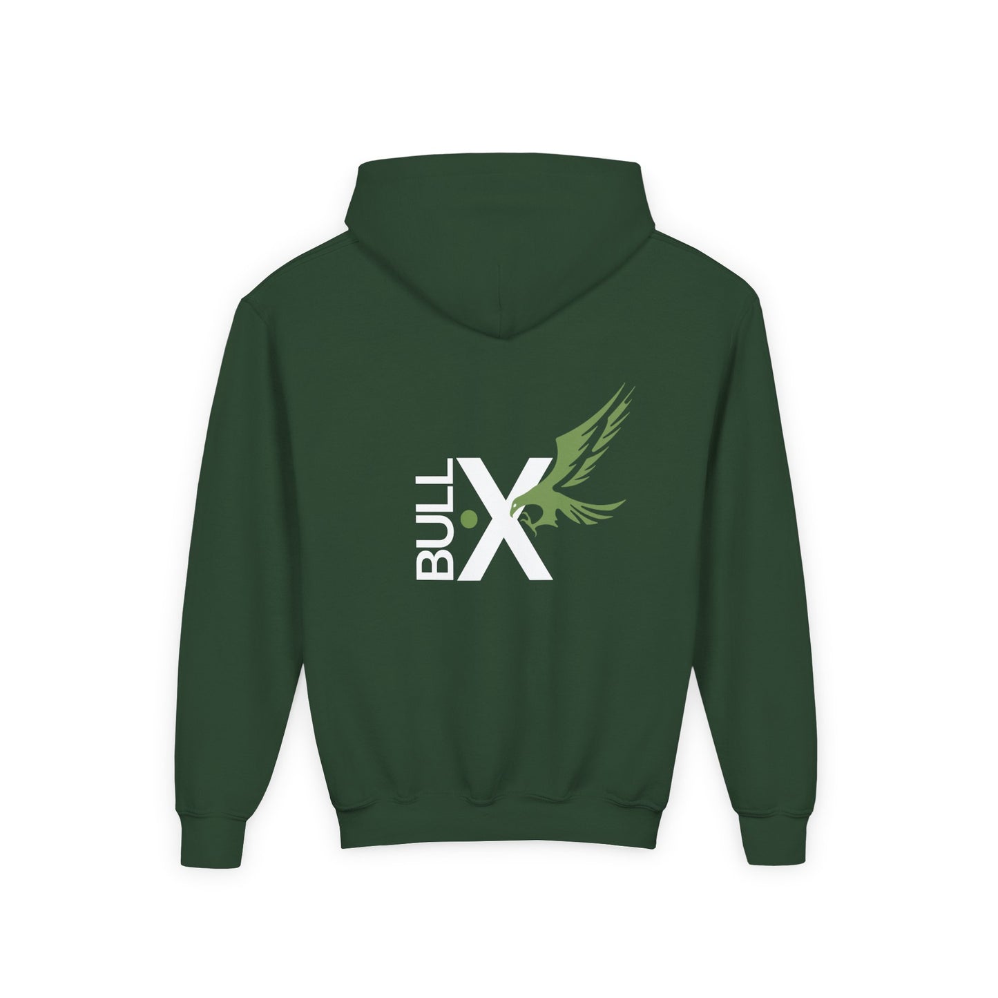 Youth Heavy Blend Hoodie with Bull X Design, Unisex Sweatshirt, Casual Wear, Gift for Teens, Streetwear, Everyday Comfort