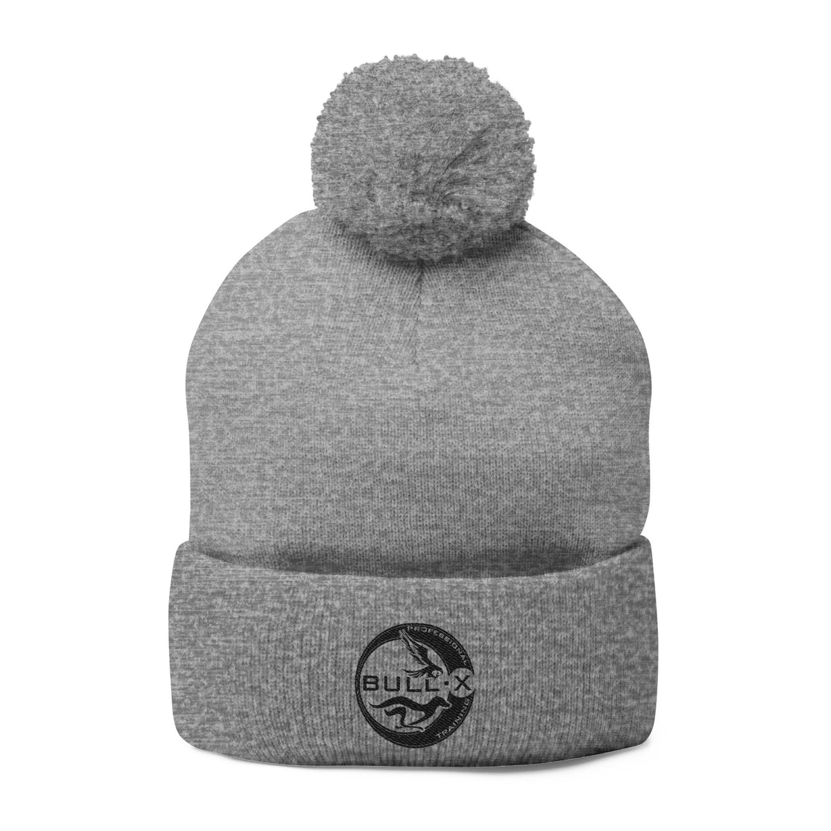 Embroidered Pom-Pom Knit Beanie